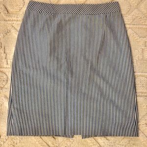 J. Crew Blue and White Seersucker Pencil